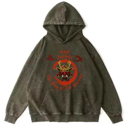 Samurai Spirit Vintage Distressed Hoodie-Zazasy