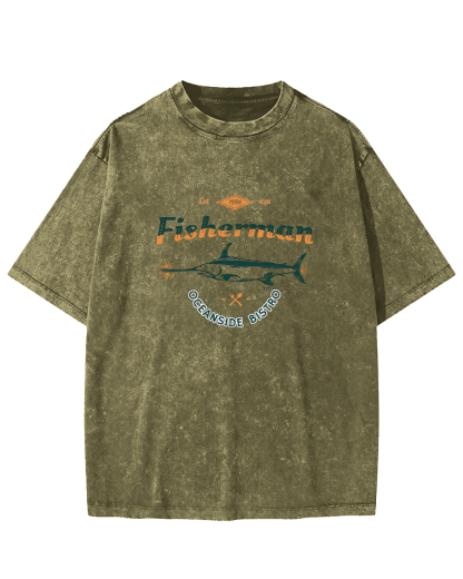 Swordfish Japanese Style Vintage Distressed T-shirt-Zazasy