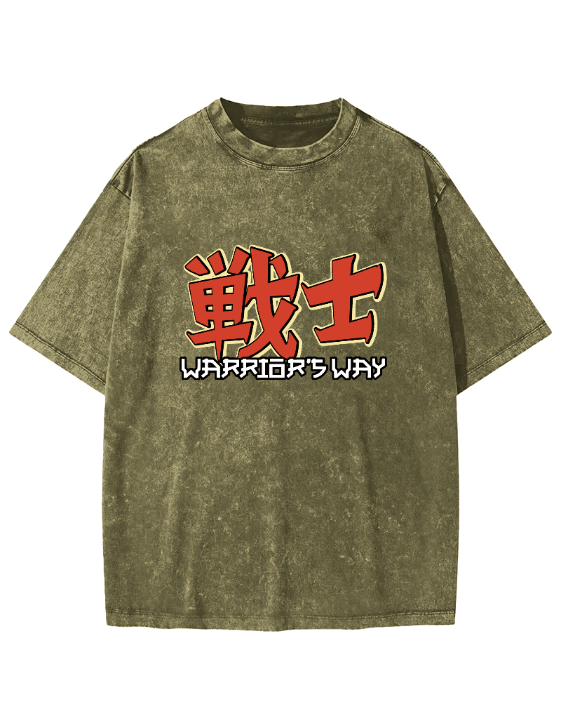 Japanese Warrior Font Vintage Distressed T-shirt-Zazasy