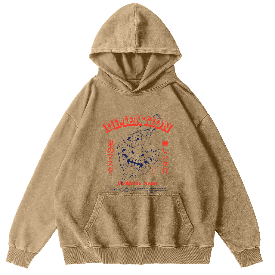 Japanese Culture Vintage Distressed Hoodie-Zazasy