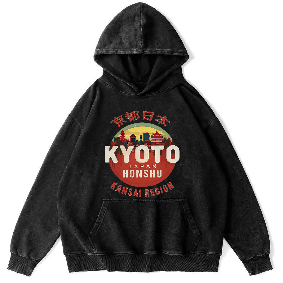Retro Style Tokyo Vintage Distressed Hoodie-Zazasy