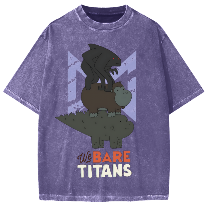 We Bare Titans Cute Monsters Japanese Vintage Washed T-shirt