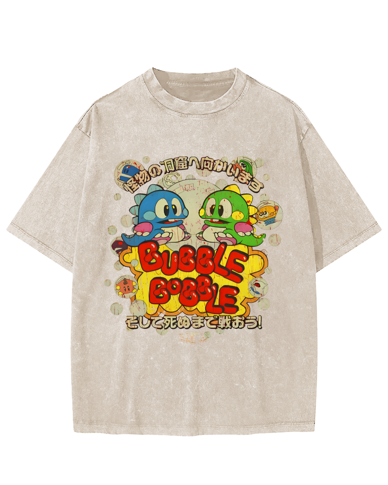 Monster Paradise Japanese Vintage Washed T-shirt-Zazasy