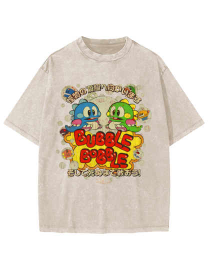 Monster Paradise Japanese Vintage Washed T-shirt-Zazasy