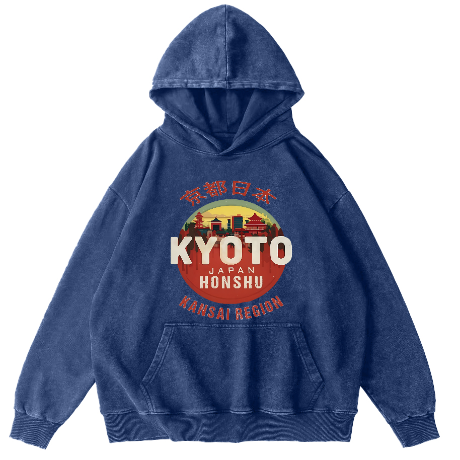Retro Style Tokyo Vintage Distressed Hoodie-Zazasy
