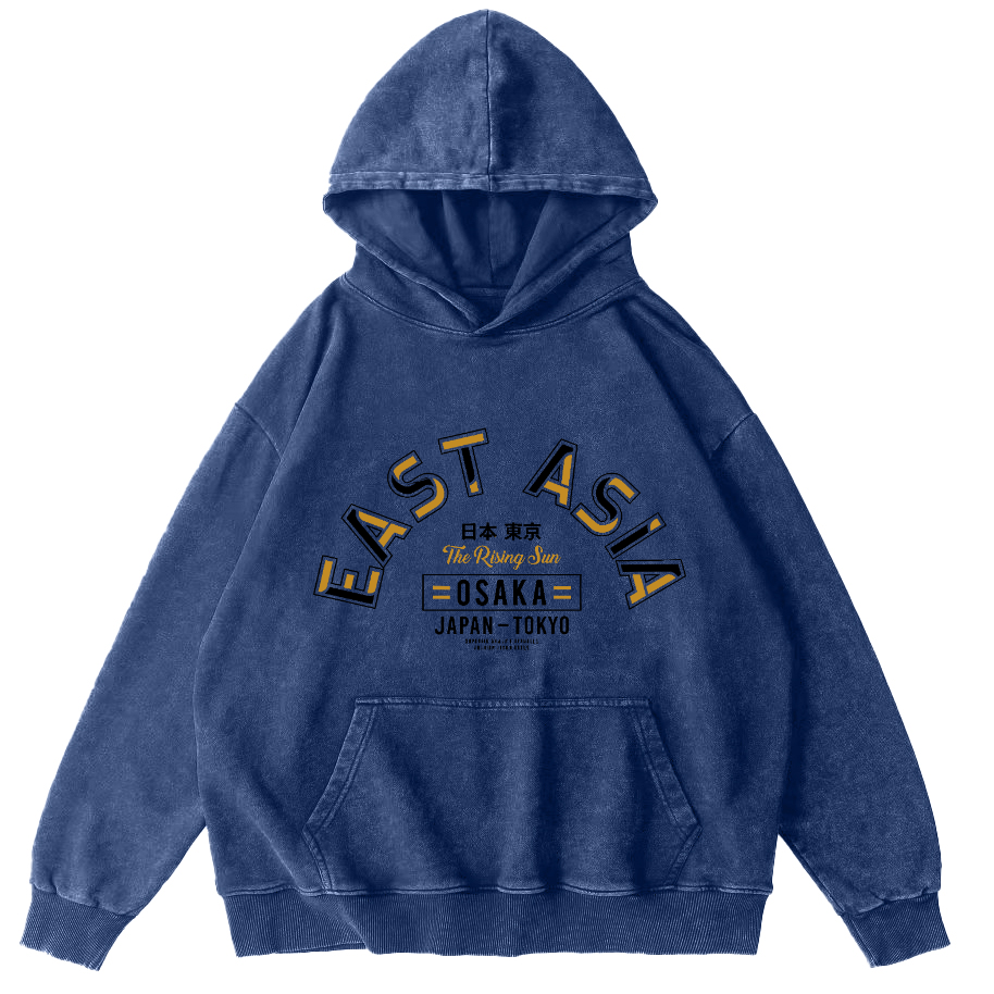 East Asia ﻿Vintage Washed Hoodie-Zazasy