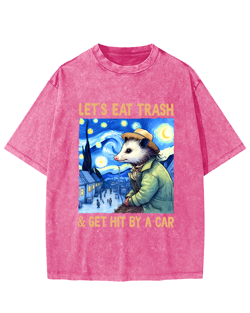 Lets Eat Trash Vintage Distressed T-shirt-Zazasy