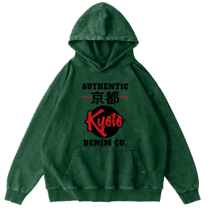 Kyoto, Japan Vintage Washed Hoodie-Zazasy