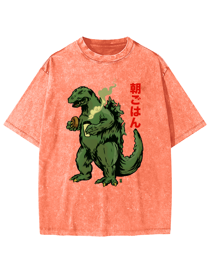 The Big Monster Eating Breakfast Vintage Distressed T-shirt