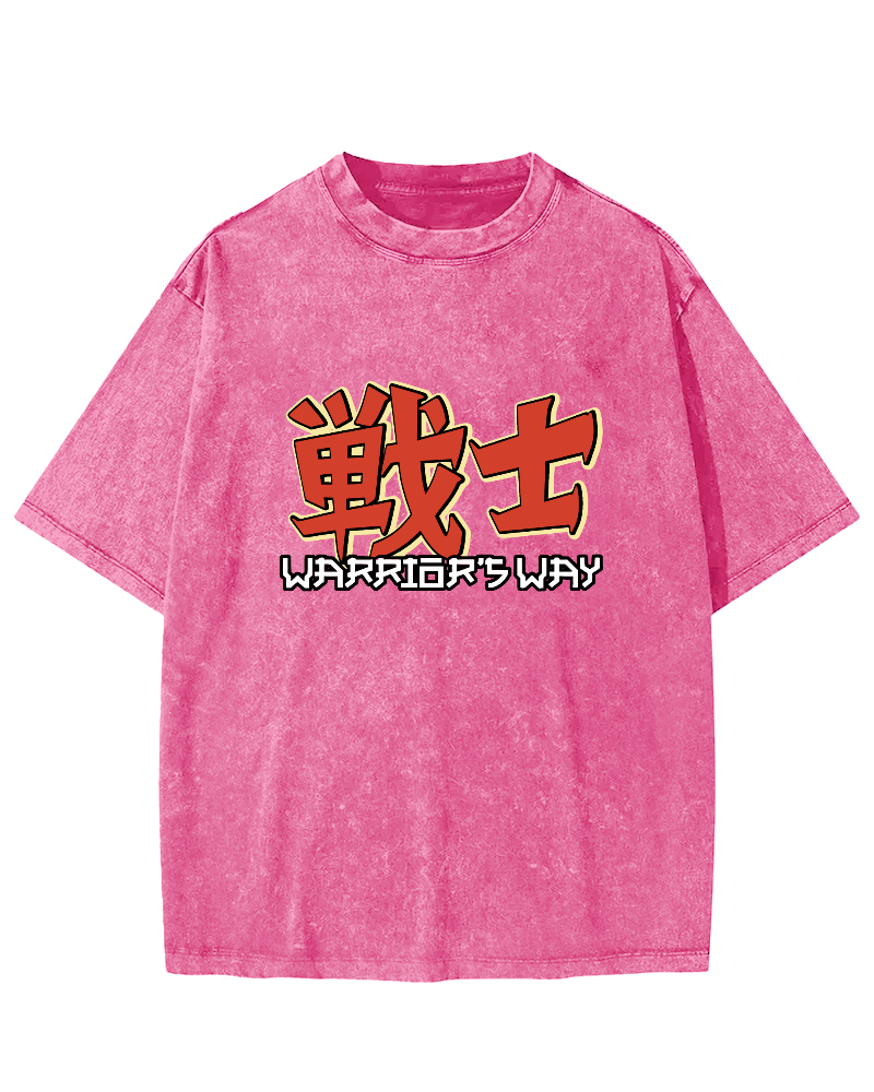 Japanese Warrior Font Vintage Distressed T-shirt-Zazasy