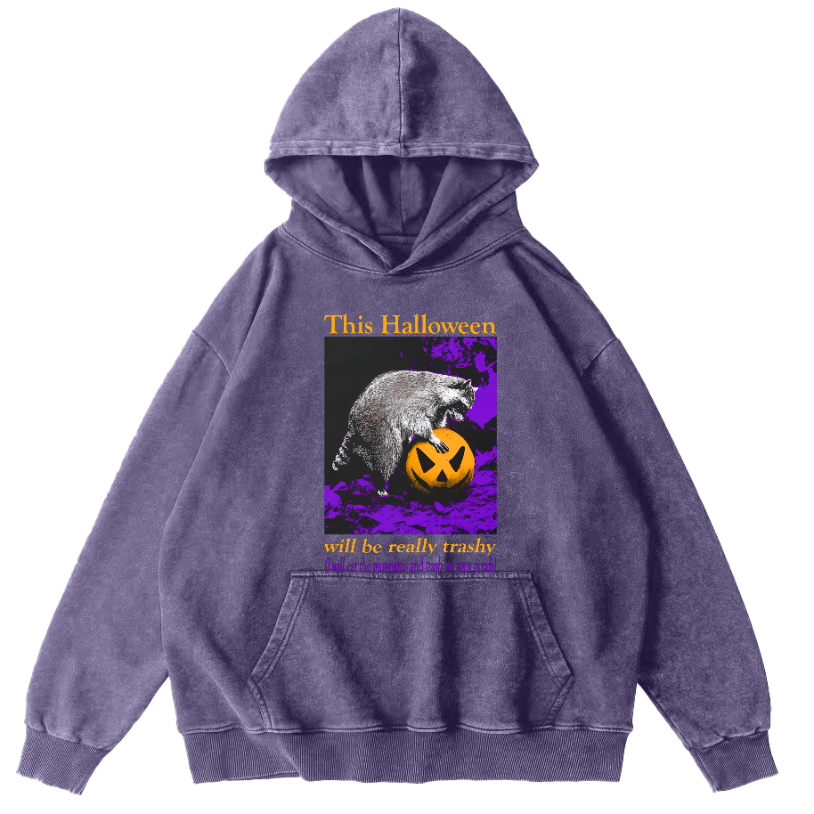 This Year's Halloween Will Be a Vulgar Raccoon Vintage Distressed Hoodie-Zazasy