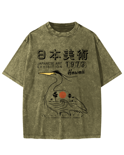 Japanese art Vintage Washed T-shirt-Zazasy