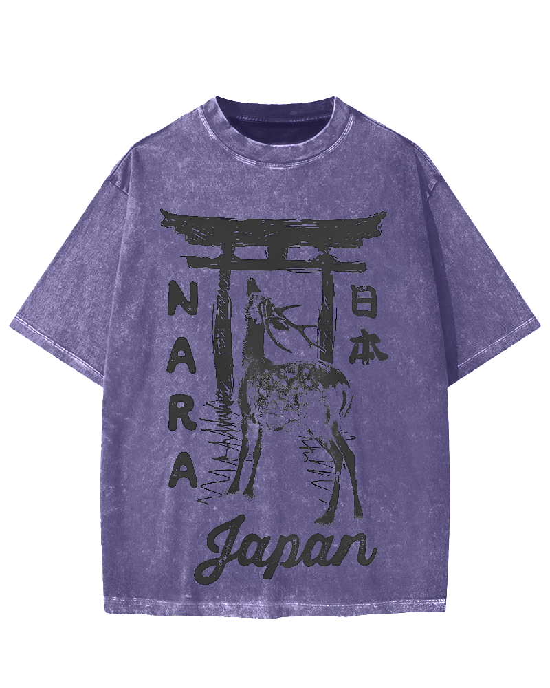 Nara Japan Vintage Washed T-shirt