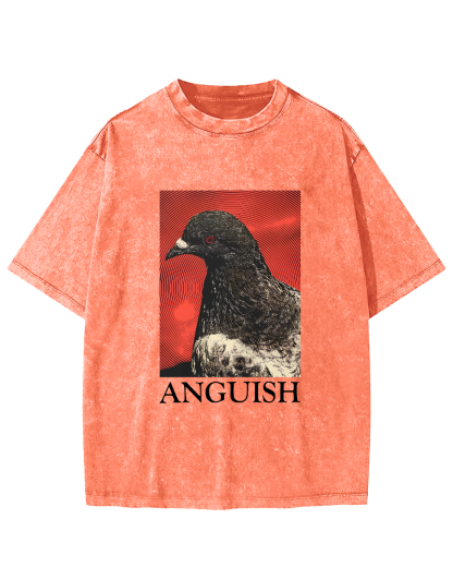 Retro Pigeon Pattern Vintage Distressed T-shirt-Zazasy