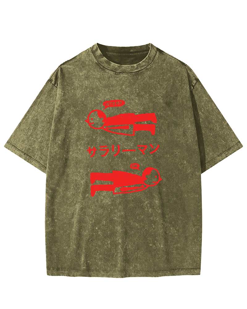 Let's Fly office workers Vintage Washed T-shirt