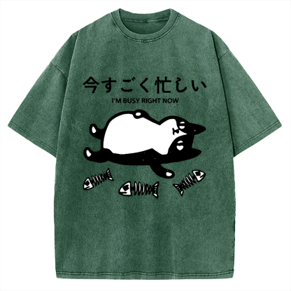 Tokyo-Tiger I'm Busy Right Now Vintage Washed T-shirt