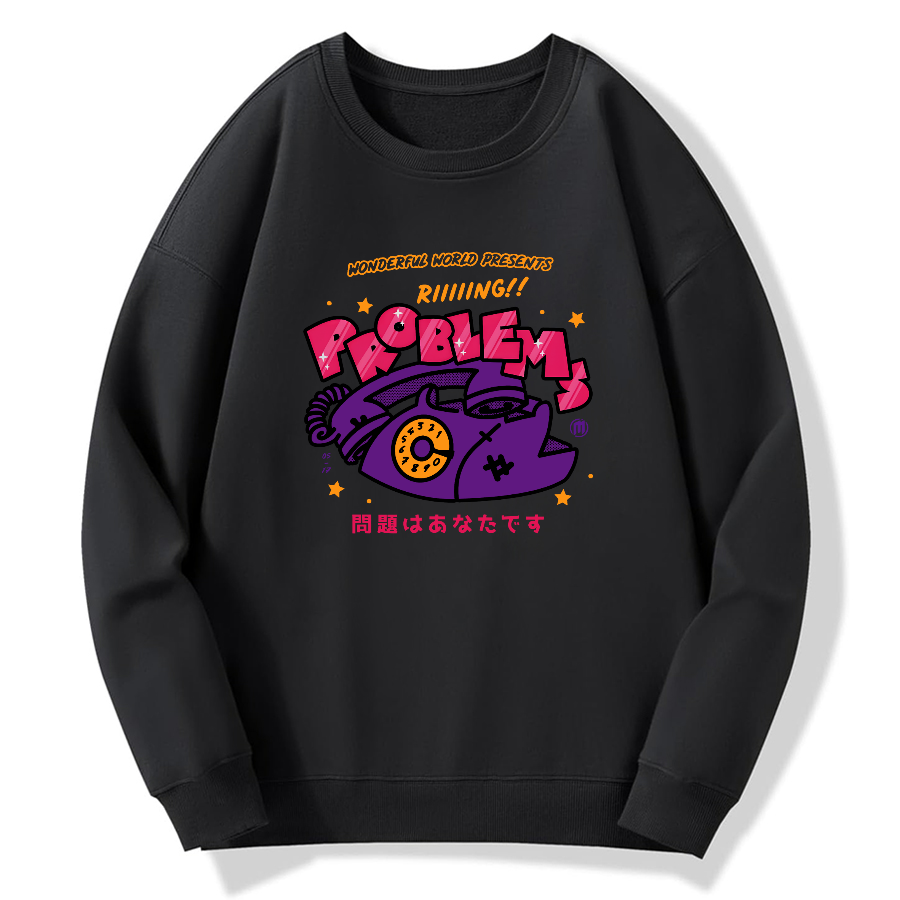 Retro phone Japanese style Cotton Pullover Sweatshirt