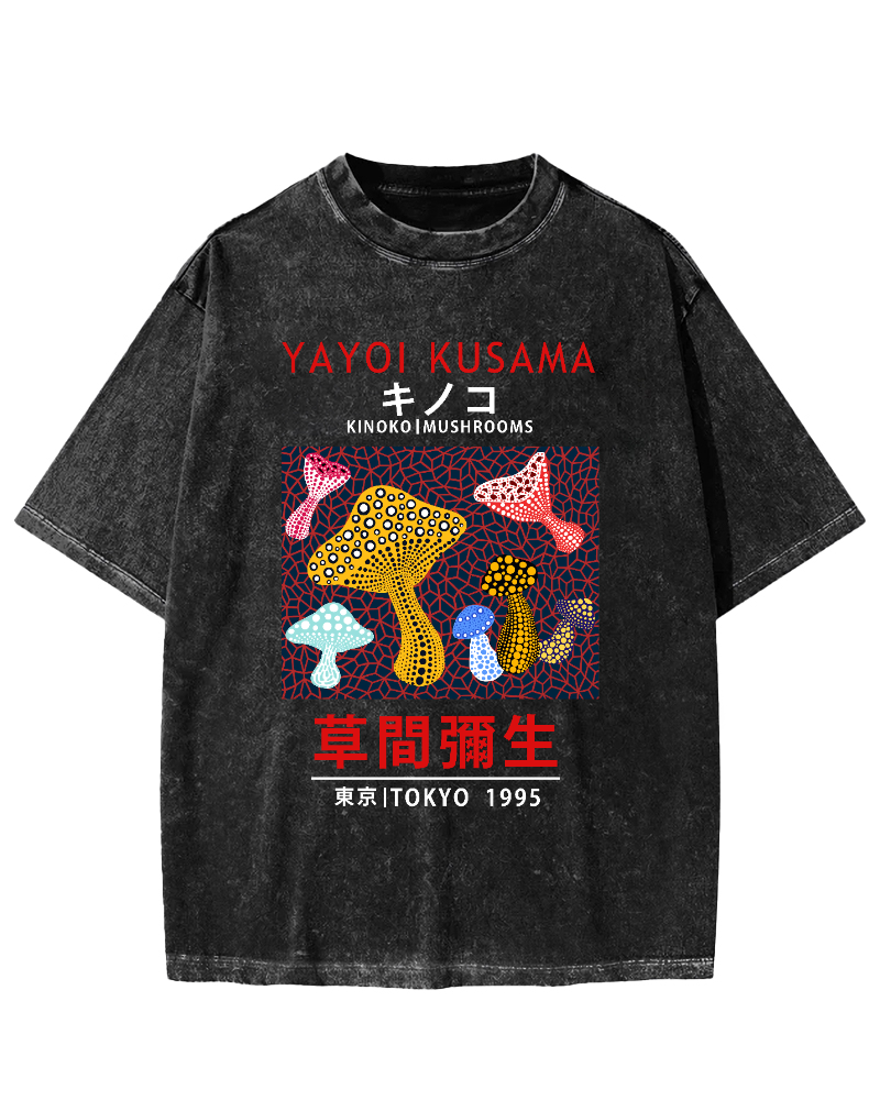 Yayoi Kusama Mushroom Vintage Washed T-shirt