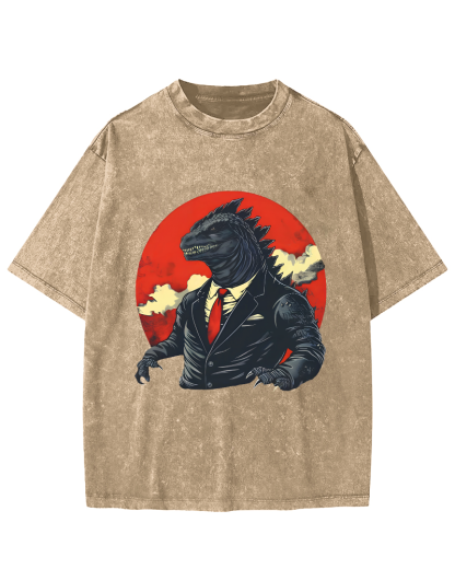 Lizard Monster Japanese Vintage Washed T-shirt