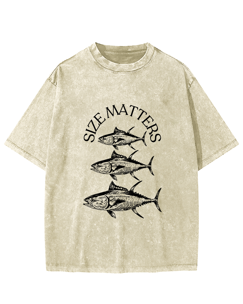 Japanese Sea Fish Pattern Vintage Distressed T-shirt-Zazasy