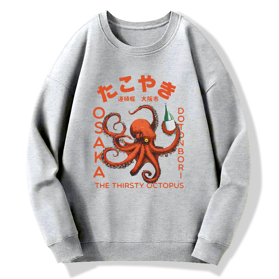Osaka City Octopus Cuisine Cotton Pullover Sweatshirt