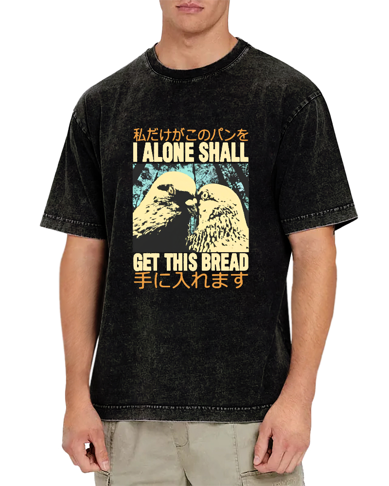 Vintage Dove Pattern Japanese Washed T-shirt-Zazasy