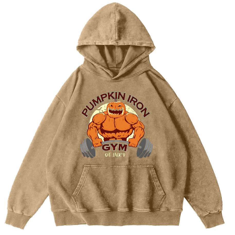 Pumping Iron Vintage Washed Hoodie-Zazasy