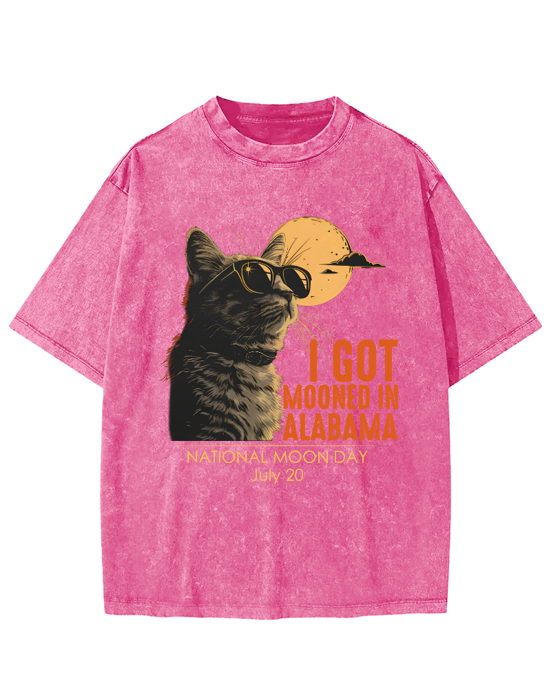 I Got Moonde In Alabama Vintage Washed T-shirt-Zazasy