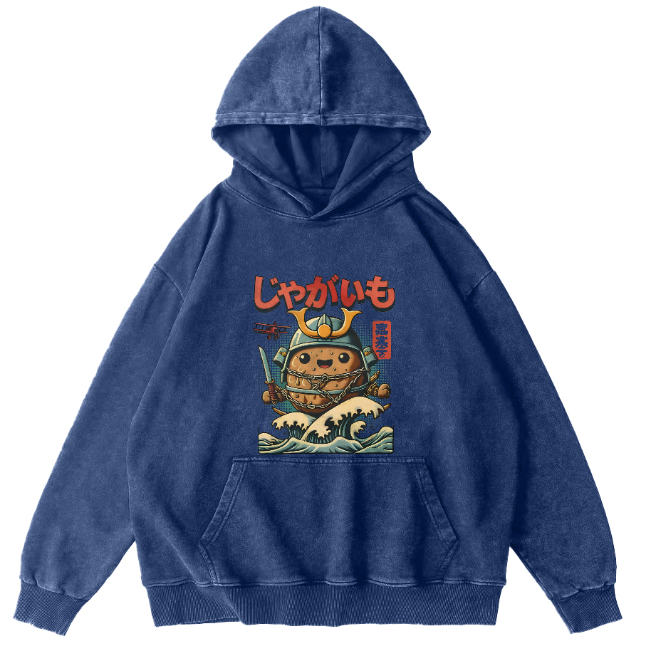 Retro Cartoon Japanese Style Vintage Distressed Hoodie-Zazasy