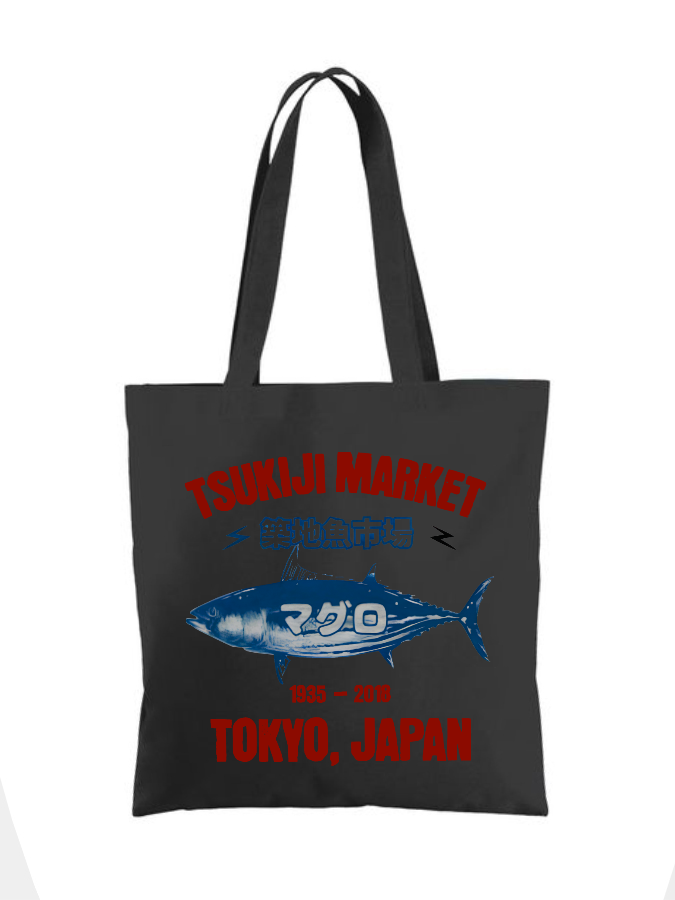 Tsukiji Fish Market in Japan Canvas Bag-Zazasy