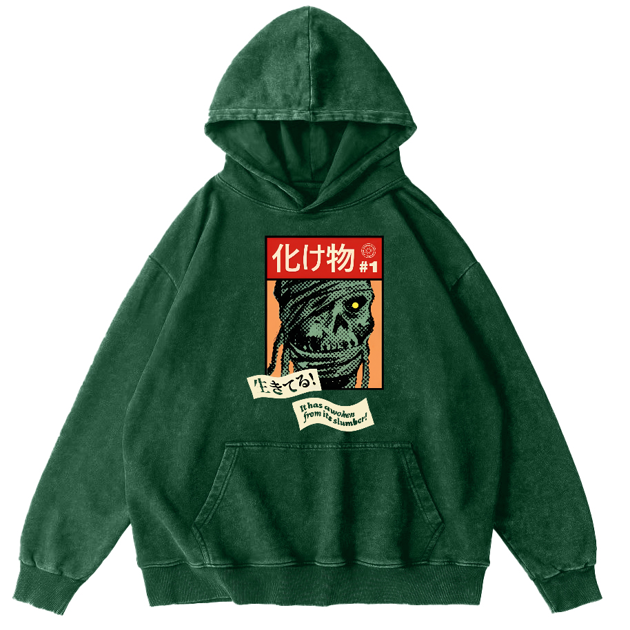 Monster Japanese Vintage Washed Hoodie-Zazasy