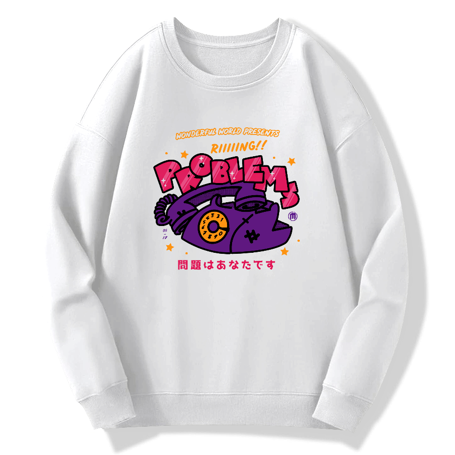 Retro phone Japanese style Cotton Pullover Sweatshirt