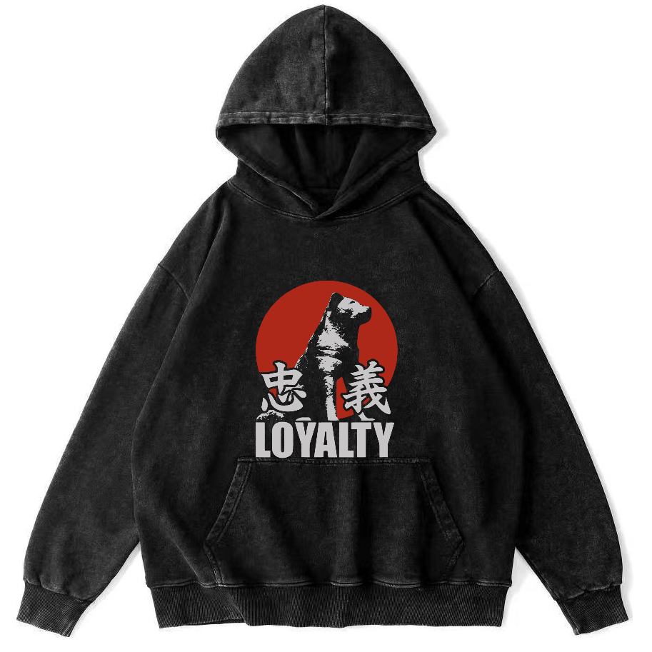 Japanese Animal Patterns Vintage Distressed Hoodie-Zazasy