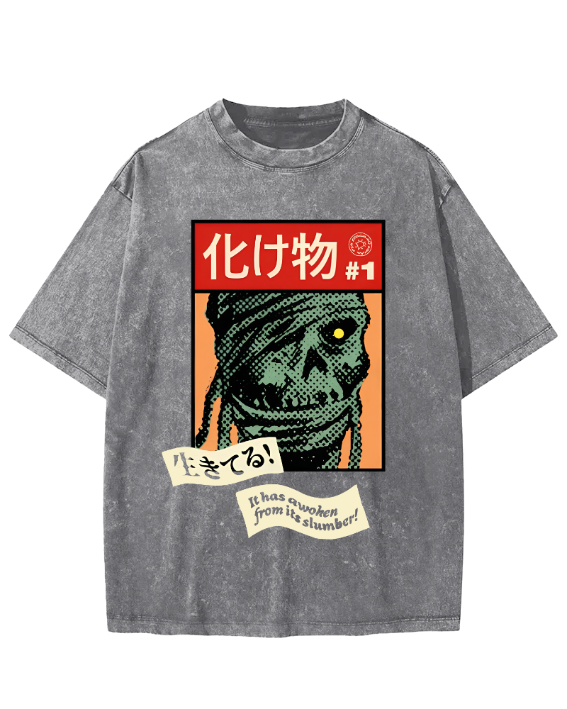 Monster Japanese Vintage Washed T-shirt-Zazasy