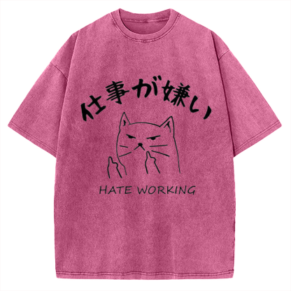 Japanese Hate Working Vintage Washed T-shirt
