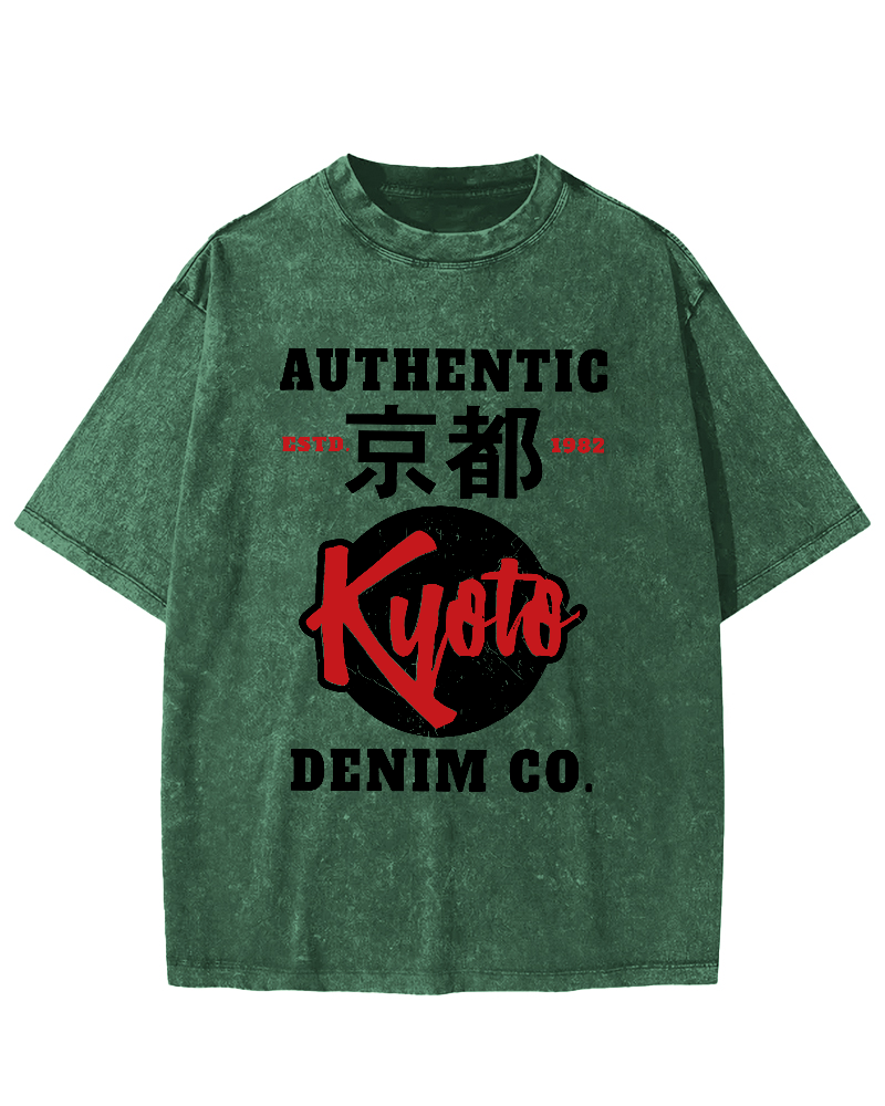 Kyoto, Japan Vintage Washed T-shirt-Zazasy