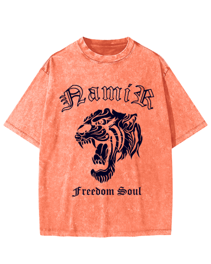 Japanese Tiger Vintage Washed T-shirt-Zazasy