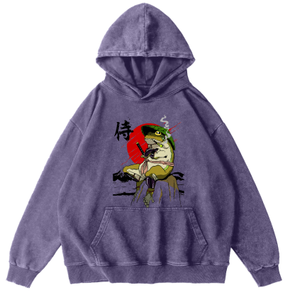 Frog Guard Japanese Style Vintage Distressed Hoodie-Zazasy