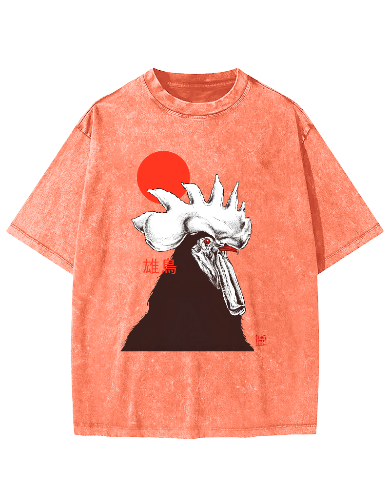 Japanese Strong Chicken Vintage Distressed T-shirt