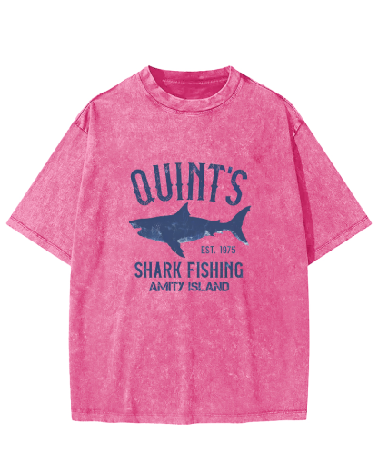 Japanese Sea Fish Pattern Vintage Distressed T-shirt-Zazasy