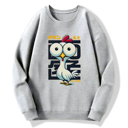 Interesting Big eyed Chicken Cotton Pullover Sweatshirt