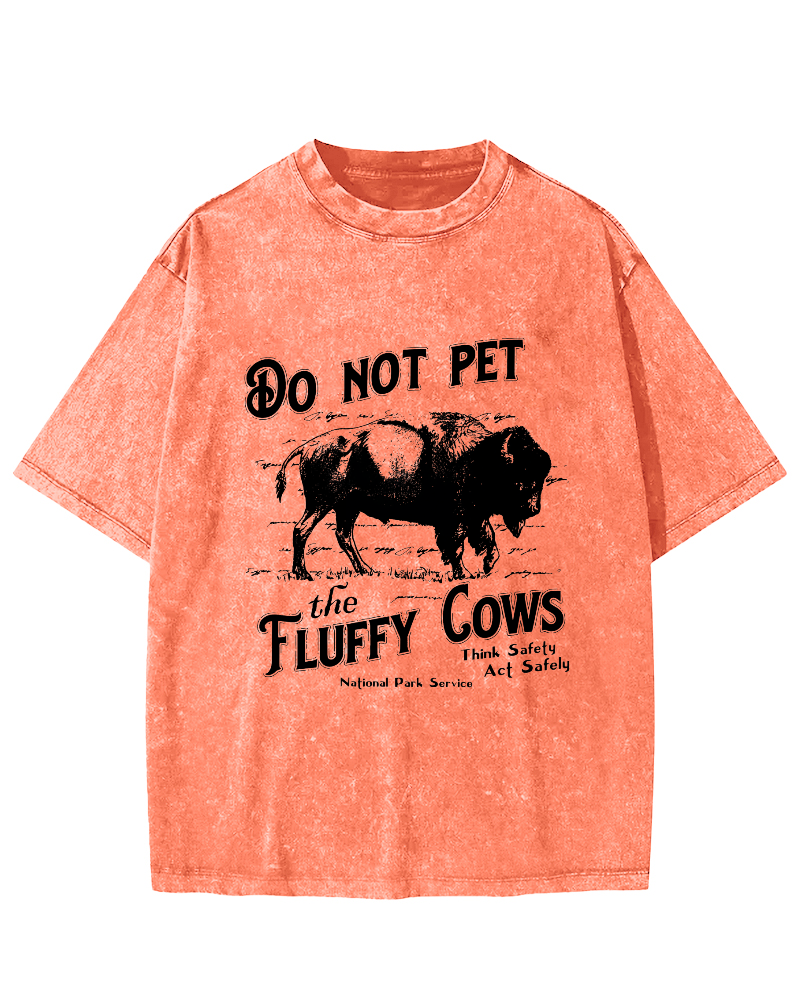 Do Not Pet The Fluffy Cows Vintage Distressed T-shirt-Zazasy