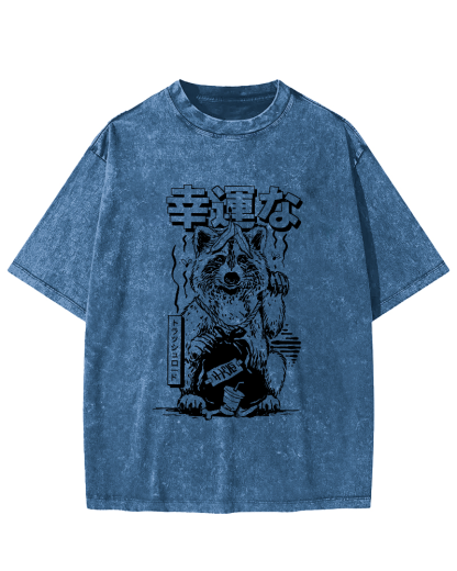 Lucky Japanese Vintage Distressed T-shirt-Zazasy