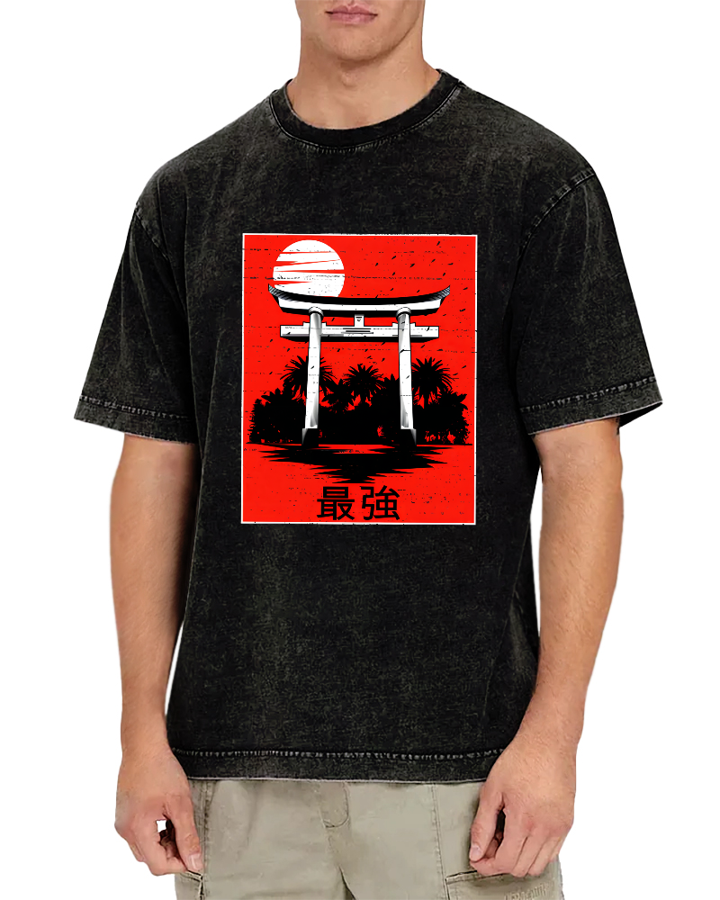 The Strongest Slogan Pattern in Japanese Style Vintage Distressed T-shirt-Zazasy