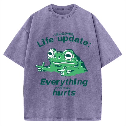 Life Update Harts Frog Vintage Washed T-shirt