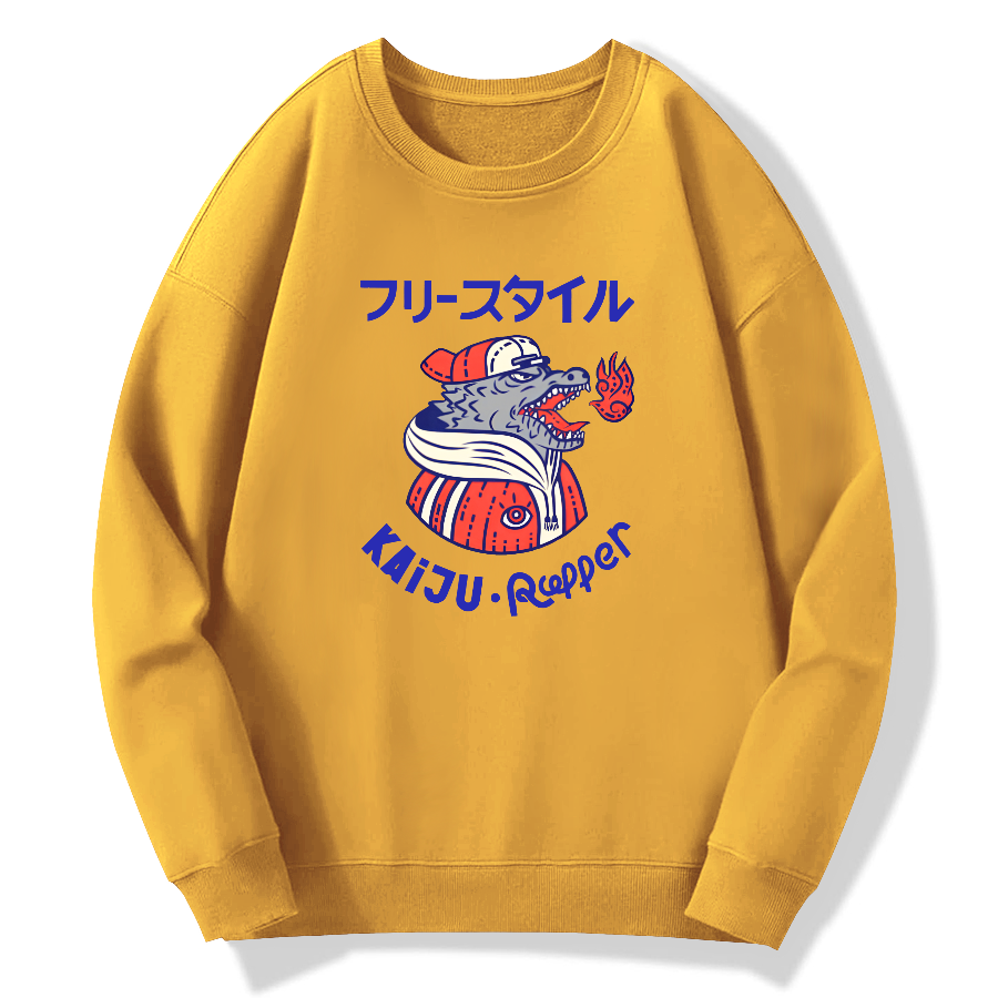 KAIJU RAPPER Cotton Pullover Sweatshirt