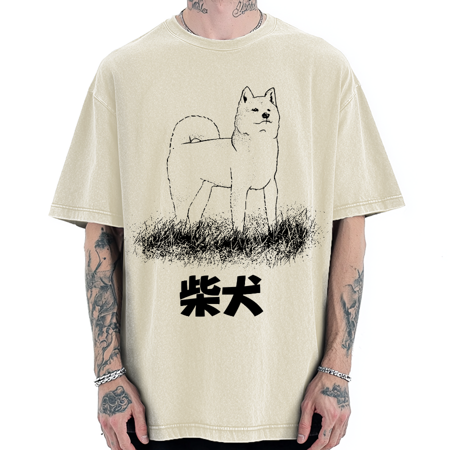 Shiba Inu Vintage Washed T-shirt