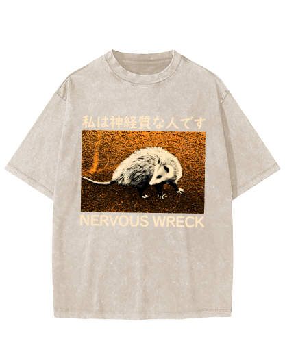 Nervous Wreck The Japanese Style Opossum Vintage Distressed T-shirt-Zazasy