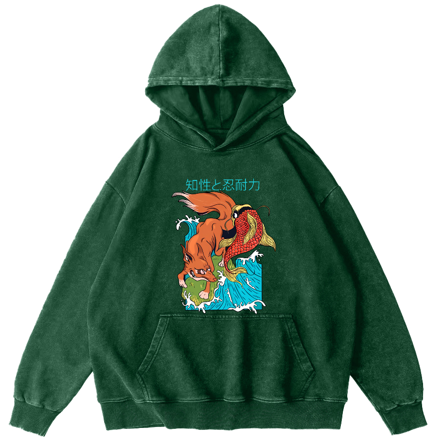 Intellectual Endurance Vintage Distressed Hoodie-Zazasy