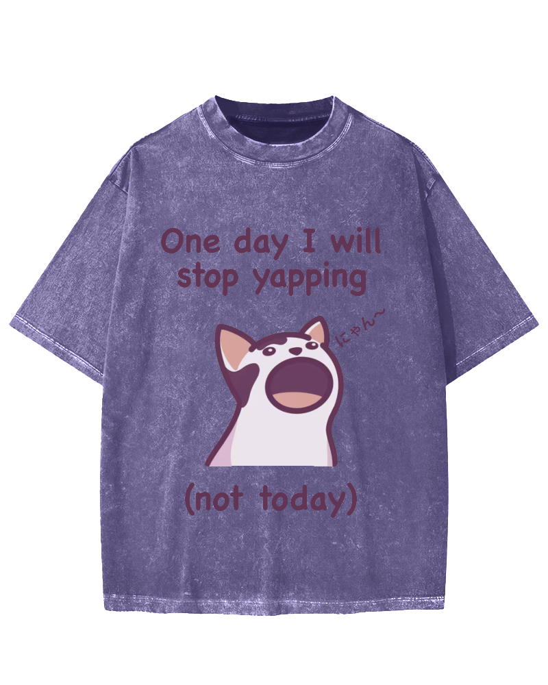 Yapping Cat Vintage Washed T-shirt